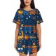 thumbnail image 1 of Fotbe Funny Steam Train Conjunto de Pijama Estampado para Mujer, 2 Piezas, Ropa de Dormir con Camiseta de Manga Corta y Shorts Suaves-XX-Large, 1 of 6