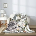 thumbnail image 3 of ZNDUO Watercolor Vintage Floral Doodle Art Pattern Pattern Thickening Blanket, Fluffy Soft Cozy Flannel Throw Blankets, 60"x50" Inches, 3 of 8
