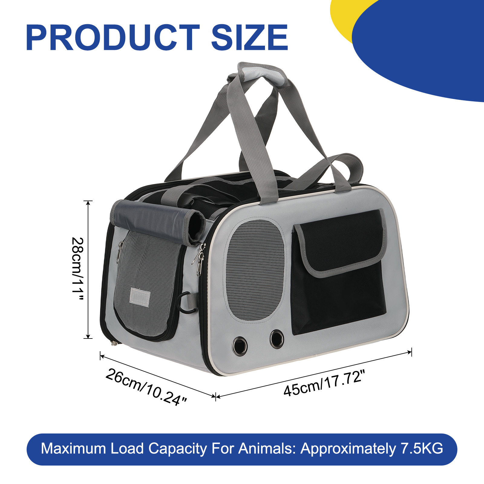 Uxcell Expandable Pet Portable Travel Backpack Carrier for Little Cat Pet Dog, Black