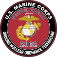 thumbnail image 1 of U.S.M.C. MOS 2362 Ground Nuclear Ordnance Technician Decal, 1 of 1