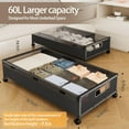 thumbnail image 4 of Under Bed Storage with Wheels,2 Pack Under Bed Shoe Storage, Under the Bed Storage Drawers with Remove Window, Extra Large Rolling Under Bed Storage Metal Drawer for Clothes (Black-2 pack), 4 of 15