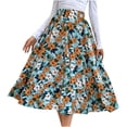 thumbnail image 1 of Falda acampanada delgada con estampado de costuras de longitud media a la moda informal para mujer Wmkox8yi  FGJ1016, 1 of 6