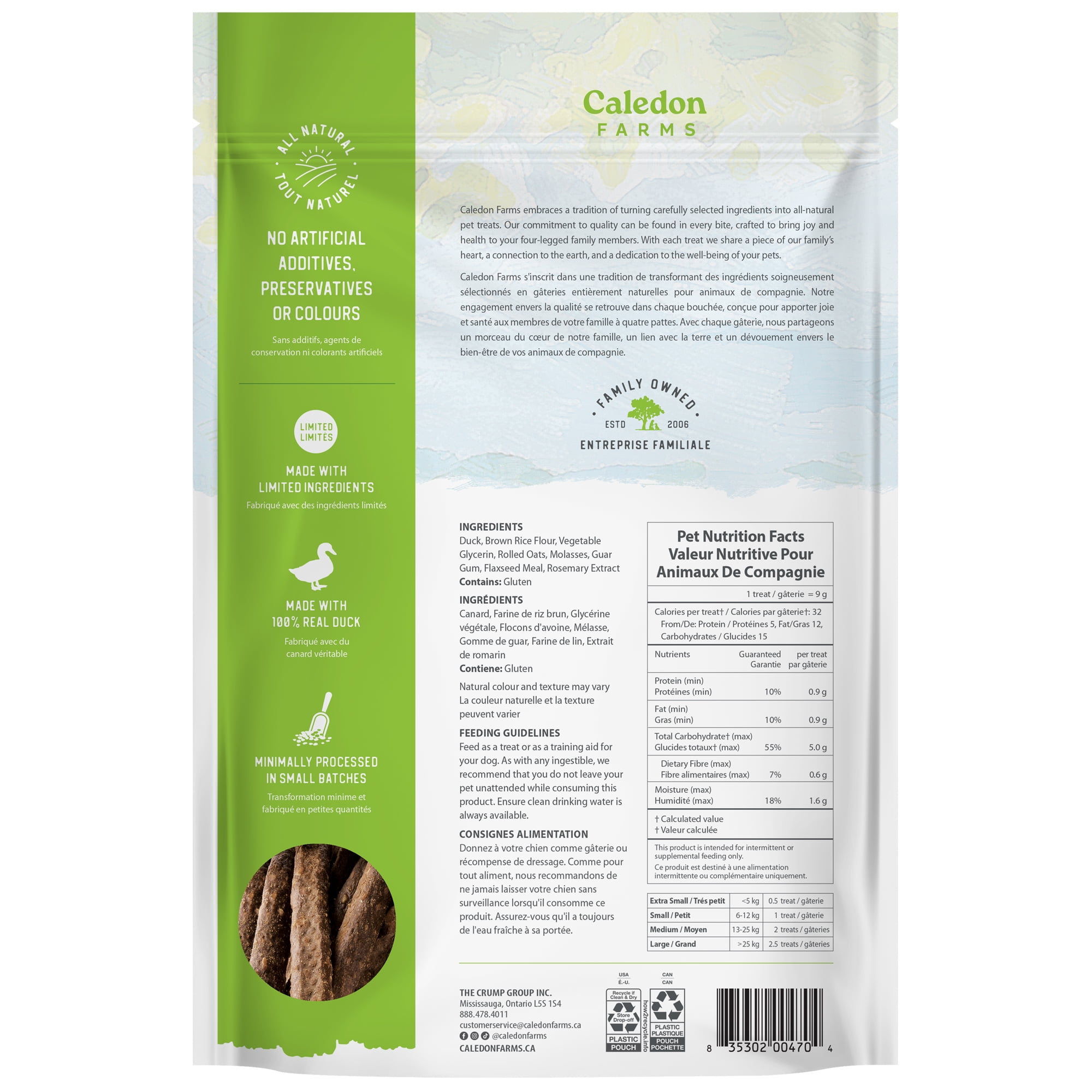Caledon Farms all Natural Chewy Duck Sticks Value 680g