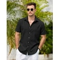 thumbnail image 3 of COOFANDY Men's Cotton Linen Shirt Regular Plain Basic Slim Fit Designer Shirt, 3 of 6