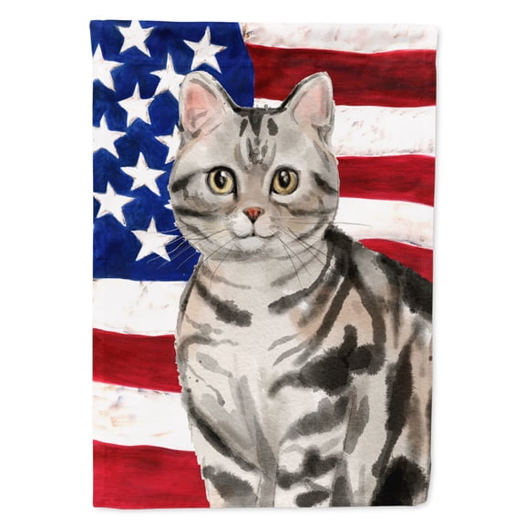 Carolines Treasures CK3029GF American Shorthair American Flag Flag Garden Size  Small multicolor