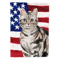 Carolines Treasures CK3029GF American Shorthair American Flag Flag Garden Size Small multicolor
