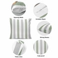 thumbnail image 6 of Sage Green Grey Stripe Pillow Covers 18x18 Inch, Modern Farmhouse Vertical Striped Linen Pillowcase with Invisible Zipper, Decorative Throw Pillow Covers Cushion Case for Couch Sofa Bed Living Room, 6 of 9