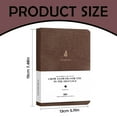 thumbnail image 3 of Libreta genérica de hojas fijas en tela de lino premium, tamaño A5, tapa dura, rayada, tamaño mediano, 7,48 x 5,11 pulgadas, papel premium de 100 g/m², página numerada, bolsillo interior marrón., 3 of 5