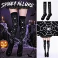 thumbnail image 2 of Evdexr Women's Over Knee High Socks Halloween Skeleton Frame Thigh High Long Stockings Lightweight Party Festival Costume Sock, 2 of 5