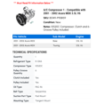 thumbnail image 2 of A/C Compressor 1 - Compatible with 2001 - 2002 Acura MDX 3.5L V6, 2 of 2