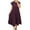A-Burgundy, variant on ZQUUVOU Women's Plus-Size Casual Dress Short-Sleeved Mid-Length Pleated High-Waisted Solid Color Dress Pink