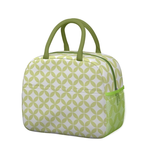 Sac à Lunch Fusion Rayé et à Carreaux – Design Rustique à Carreaux, Sac Isotherme Réutilisable pour Travail et École