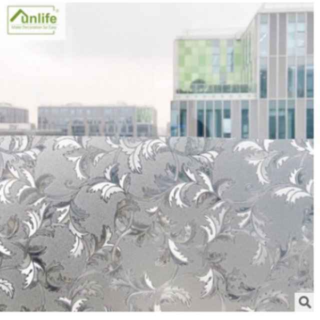 UV Blocking Removable Glass Covering Opaque Window Sticker, Self Static Cling Vinyl Glass Film - for Home Office Living Room