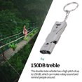thumbnail image 3 of Outdoor Survival Whistle with Keychain Stainless Steel Double Tubes Safety WhistleGray, 3 of 5