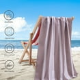 thumbnail image 5 of Smuge 2 Pack Oversized Cabana Stripe Beach Towels, 60x30 inches Microfiber Outdoor Large Swim Towel for Adults (Coffee), 5 of 9