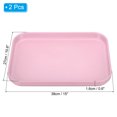 thumbnail image 2 of Unique Bargains Plastic Fast Food Serving Tray, 15' x 10.6' Reusable Cafeteria Serving Tray Pink 2Pack, 2 of 6