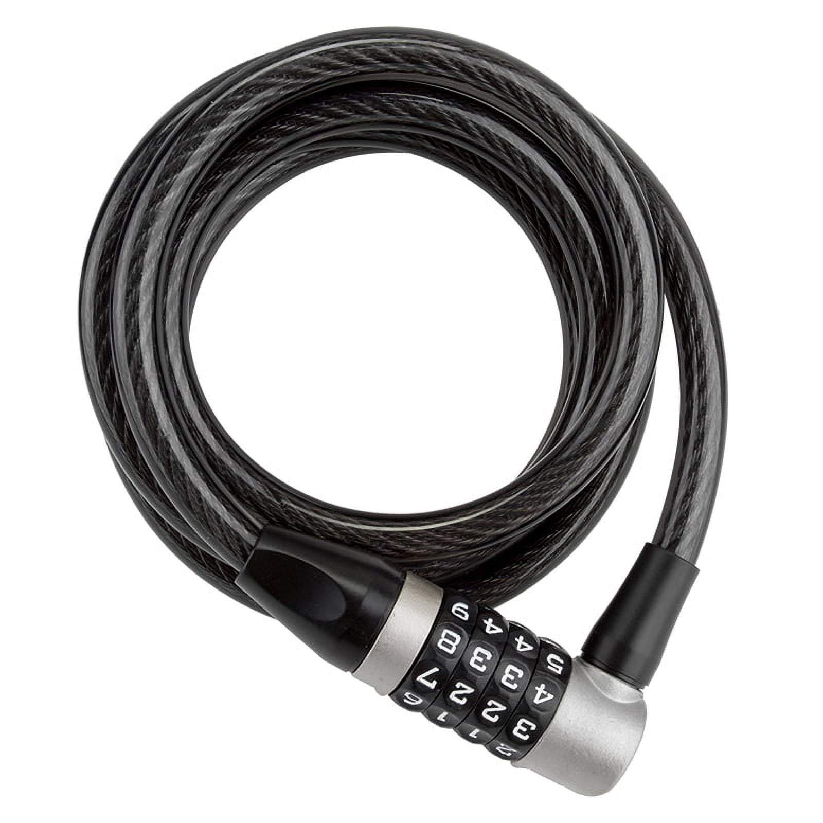 SUNLITE Power Shield Combo Lock 10mm Black Combo Bike Lock 6 Foot Long