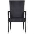 thumbnail image 3 of Casafoyer Stackable Outdoor Chairs 2 pcs Poly Rattan Black, 3 of 3