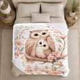 thumbnail image 5 of Woodland Owl With Owl And Moon Phases Moon Phase Forest Mystical Fantasy Art Nature Lovers Moonlit Forest Bird Motif Warm Flannel Blanket, Housewarming Gift for Cabin and Bedroom Home Decor, 5 of 9