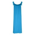 thumbnail image 5 of Efsteb Womens Dress Casual Ruched Plus Size Long Tank Dress Resort Dress Sleeveless Spring Crew Neck Solid Color Loose Fit ,Size:S, 5 of 5