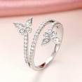 thumbnail image 3 of Women's By Pass Butterfly Engagement Ring, Pave set Promise Wedding Ring, 1.9 Ct Simulated Round Cut Diamond Wedding Ring, 14K White Gold Plated, Luxury Diamond Ring Gift For Special Occasion, 3 of 3