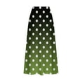thumbnail image 5 of Maoxin Skirts for Women Women's Printed Elastic Waistband Pleated Pocket Skirt With Mid Calf Skirt ,Green,L, 5 of 5