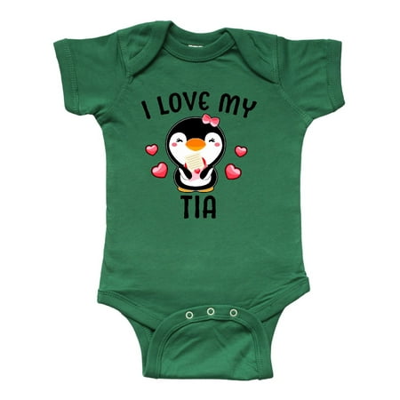 

Inktastic I Love My Tia with Cute Penguin and Hearts Gift Baby Girl Bodysuit