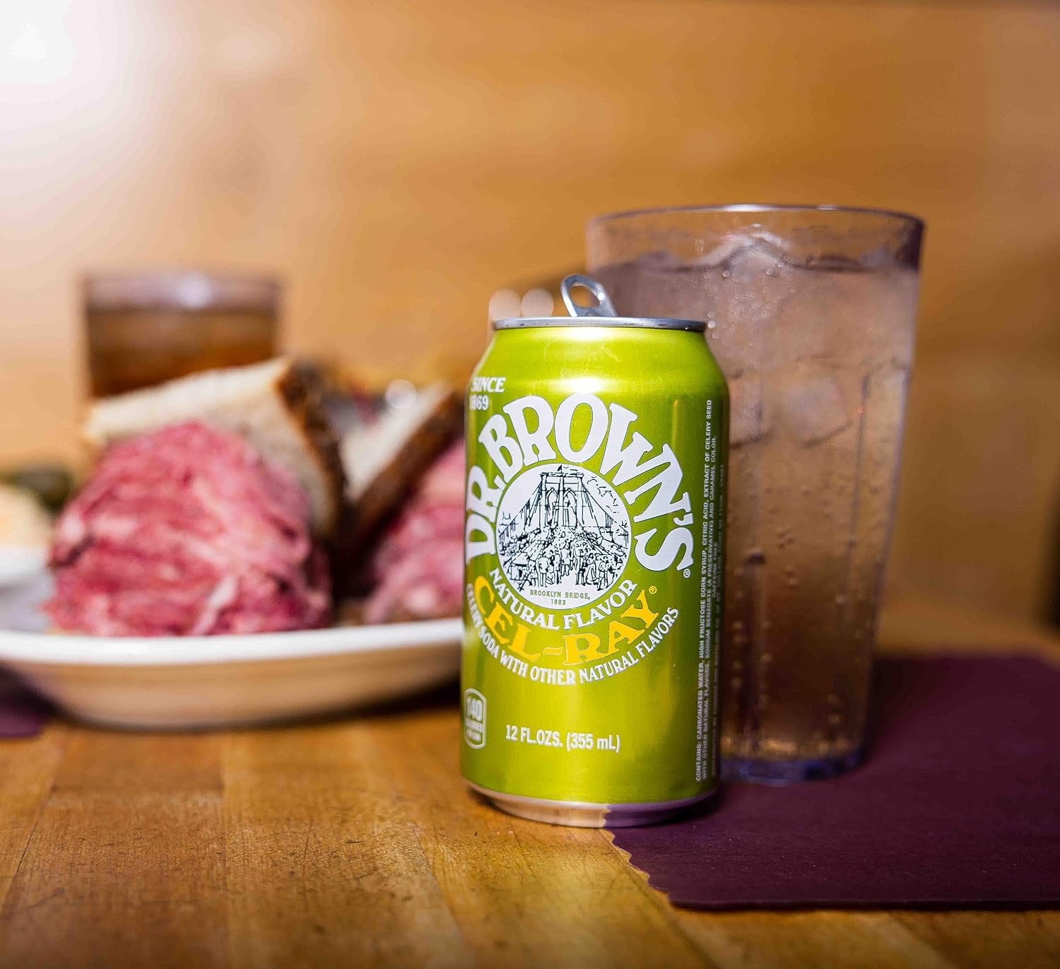 Dr. Brown's Cel-Ray Soda - A New York Original Celery Soda - 24 Cans of Refreshing, Kosher, Gourmet Soda Pop - Craft Celery Soda - 24 x 12 oz Cans
