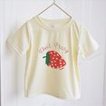 thumbnail image 5 of kpoplk Girls Short Sleeve T-Shirts Cute Graphic Tees Tops Summer Basic Tshirts Teen Kids Loose Fit(Beige,6-7 Y), 5 of 5