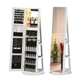 thumbnail image 2 of Gurexl 360° Rotating Jewelry Cabinet with Lights, 63" H Standing Jewelry Armoire Organizer with Mirror, Full Length Mirror with Jewelry Storage, Lockable Lagre Jewelry Organizer Stand for Wonen, 2 of 8