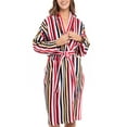 thumbnail image 3 of Notus Shawl Collar Bathrobe for Women Soft Spa Nightgowns 100% Cotton Terry robes for men - Towel Bathrobe Unisex Terry Cloth Bathrobe, Soft Shower Spa Robe Multi Red L, 3 of 7