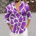 thumbnail image 2 of SHIXIAOO Chemise à Manches Longues à Paillettes pour Hommes Mardi Mode Numérique 3D Imprimée Col à Revers Chemise Boutonnée Haut de Pyjama pour Hommes Chemise à Manches Courtes Boutonnée Chemise Courte pour Hommes Grande Chemise pour Hommes Petite Chemise Légère pour Hommes, 2 of 4