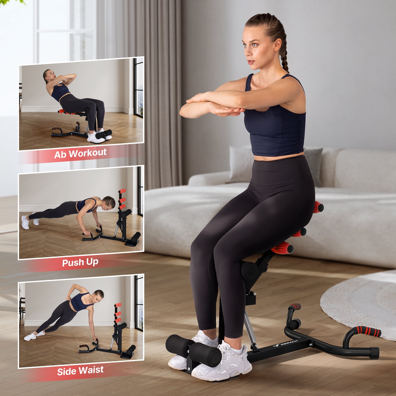 MERACH Deep Squat Machine for Glutes Workout, Adjustable Glutes Trainer for Home Gym, Hold up to 300lbs