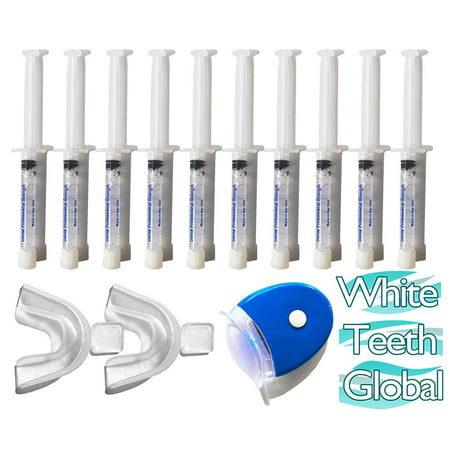 44% Carbamide Peroxide 10 (5cc) Syringes of Teeth Whitening Gel - (1) LED Accelerator Light - (2) Trays - (1) Shade Guide - (1) Instructions Sheet - At Home Teeth Whitening Products White Teeth (Best Home Teeth Whitening Uk)