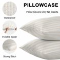 thumbnail image 5 of Throw Pillow Covers 20x20 Inch Set of 2, Cream Striped Waterproof Outdoor Pillow Covers, Modern Farmhouse Cream White Stripes Decorative Cushion Pillowcases for Couch, Sofa, Bed, Garden, Patio, 5 of 9