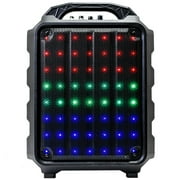 Rechargeable 8 Inch Powered Portable PA Party & Karaoke Speaker - LED Bluetooth & Remote