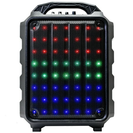 Rechargeable 8 Inch Powered Portable PA Party & Karaoke Speaker - LED Bluetooth & Remote