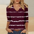 thumbnail image 2 of CONZONE Women's T-Shirts 3/4 Sleeve T Shirts for Women Casual V Neck Graphic Lightweight Tees Soft Cozy Athletic Tops, 2 of 4
