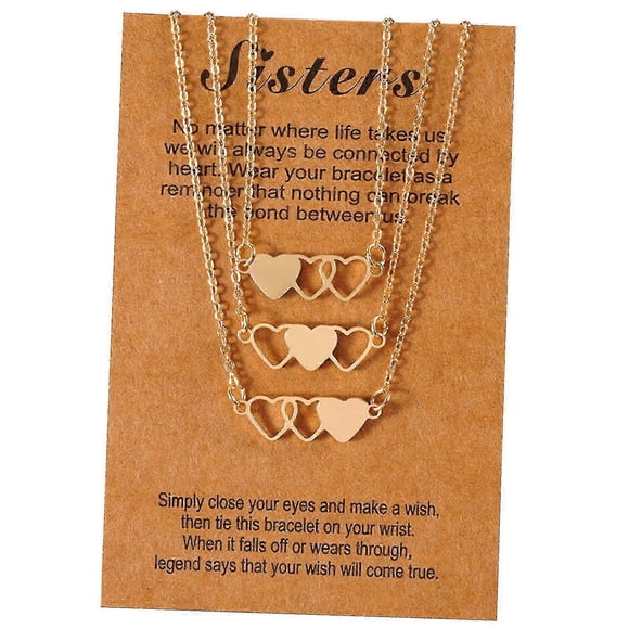 3pcs Stainless Steel Best Friend Necklaces Suitable For 3 Sister And 3 Friends Zekai