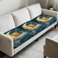thumbnail image 2 of TSOVTHRID Couch Cushion Covers, Stretch Sofa Couch Seat Slipcover for Dogs Washable Non-Slip Cushion Covers with Elastic Straps, Easy Install, Cute Highland Cattle Moon Star Print, 24x24 Inch, 2 of 7