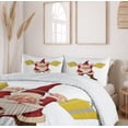 thumbnail image 6 of Ambesonne Christmas Duvet Cover Set, Santa Lifts Gift Barbell, 2-Calking, Ruby Brown Yellow, 6 of 7