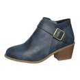thumbnail image 2 of EliteGoogv Womens Chunky Heel Buckle Ankle Boots Fall Winter Fashion Booties For Ladies Boots US:7.5, 2 of 7