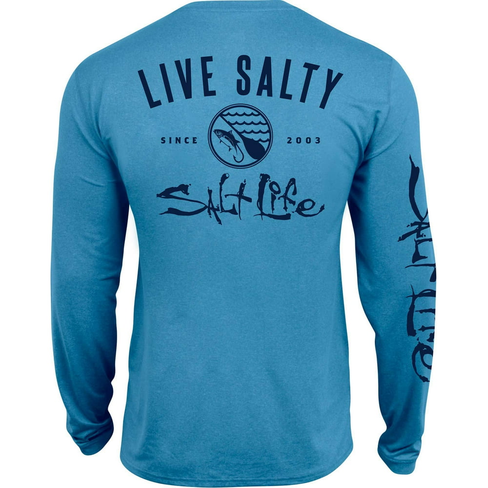 Salt Life Salt Life Men's Waterways Long Sleeve Shirt Malibu Blue XXL