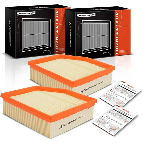 A-Premium 2-PC Engine Air Filter Compatible with Dodge Dart 2013 2014 2015 2016, 1.4L 2.0L 2.4L, Flexible Panel, Replace# 4627127AB