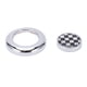 thumbnail image 1 of 2 unids/set anillo de tapa de encendido de motor de coche reemplazo de cuadros de tartán blanco y negro para R50 R53 2001-2006 Jadeshay A, 1 of 8