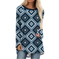 thumbnail image 2 of Pompotops Blouse Décontractée Tribale Imprimée à Manches Longues Col Rond pour Femmes, 2 of 5