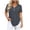Gray, variant on Women's Short Sleeve Curved Hem Shirts Summer Oversized V-Neck Button Down T-Shirt Casual Plain Daily Wear Tops Orange