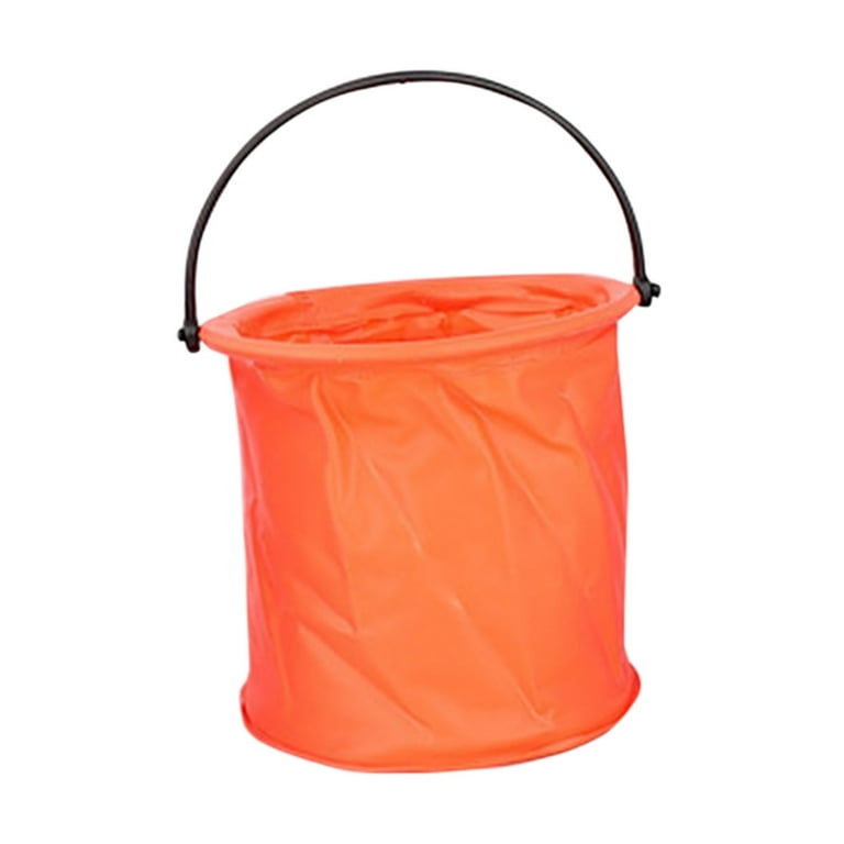 Follure Retractable Children's Fishing Net And Insect Net Folding Bucket  Folding Bucket Orange
