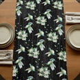 thumbnail image 5 of Black Summer Botanical Table Runner, Green Spring Floral Birds Farmhouse Cotton Linen Table Runners 120 Inches Long, Dresser Scarf Runner for Dining/Living Room/Kitchen/Square Tables 13''x120'', 5 of 9