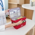 thumbnail image 6 of Red Large First Aid Bag, Double-Layer Medicine Storage Organizer with Handle, Portable Medical Kit for Travel, Family & Outdoor Activities, 1PC, 6 of 6